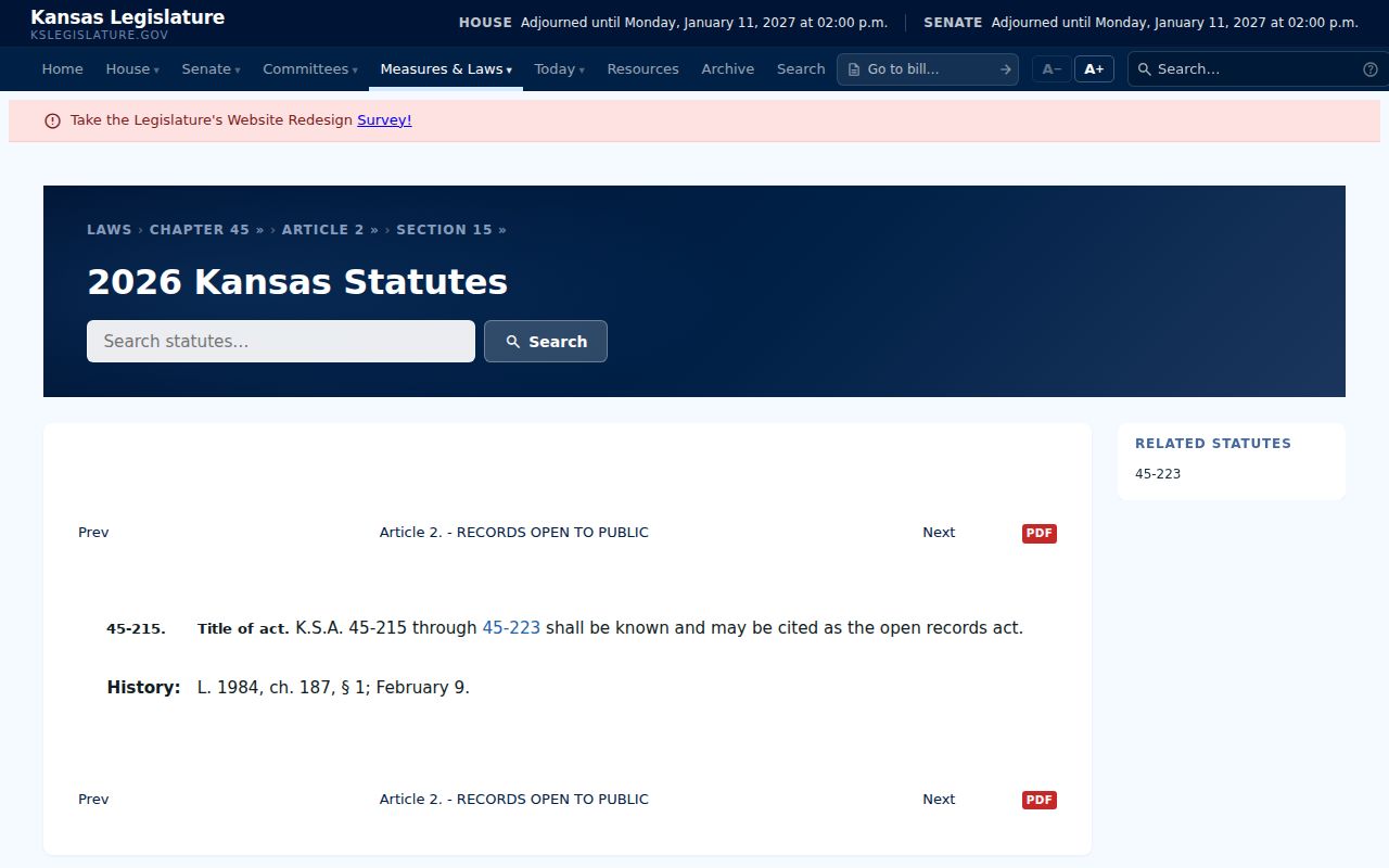Kansas Open Records Act scope for Logan County civil records