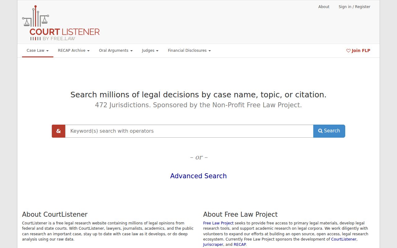 CourtListener RECAP docket research interface