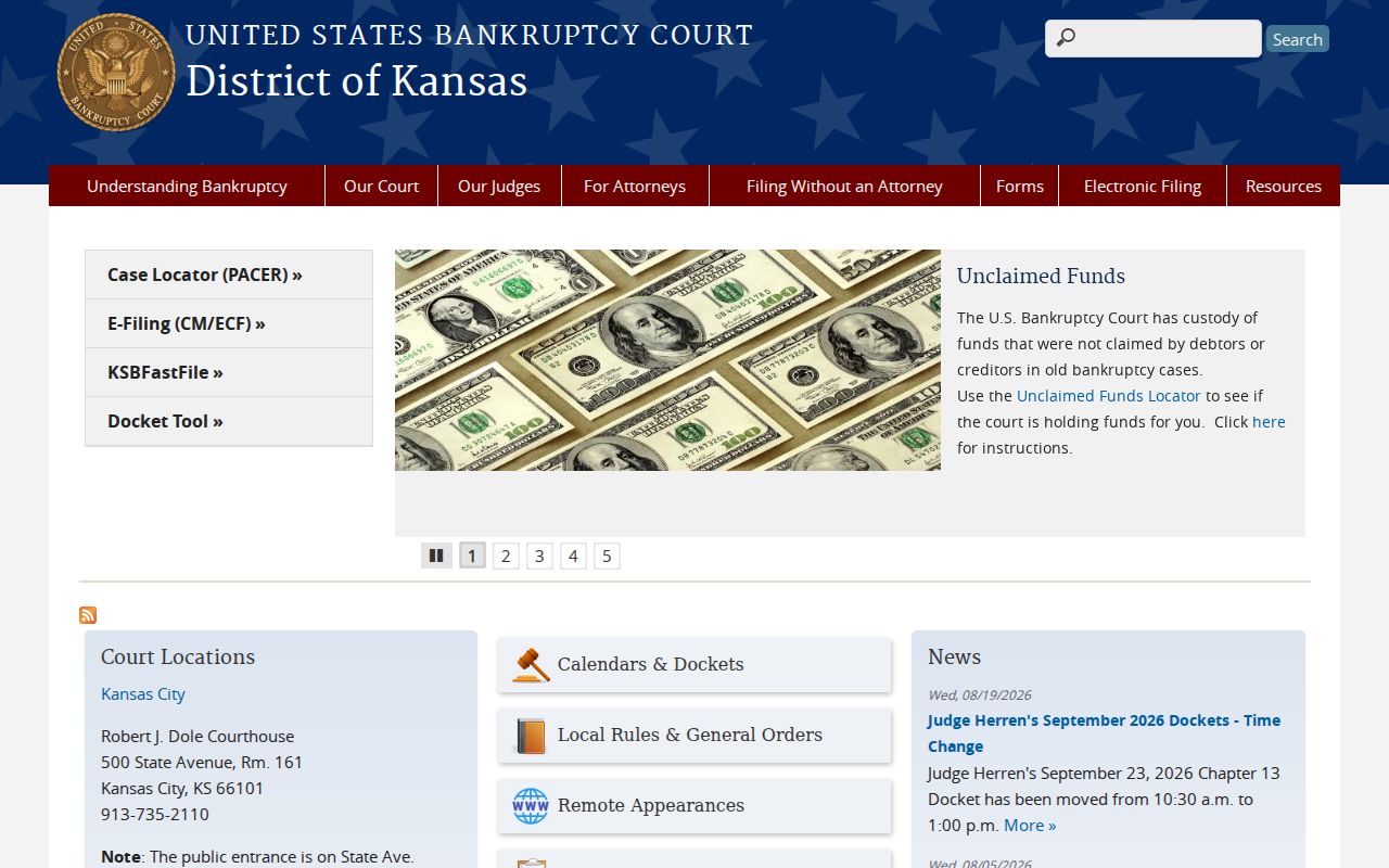 Kansas federal bankruptcy court website