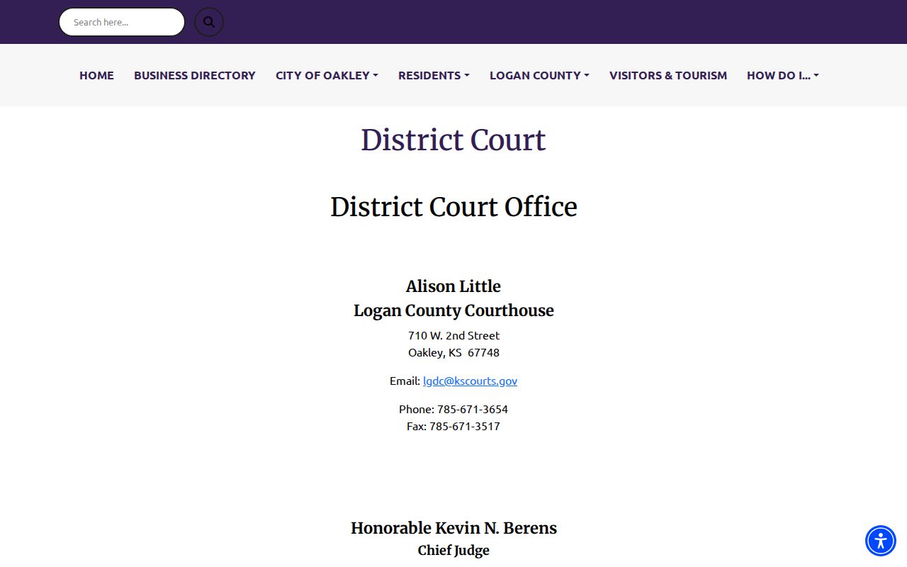Logan County District Court office information
