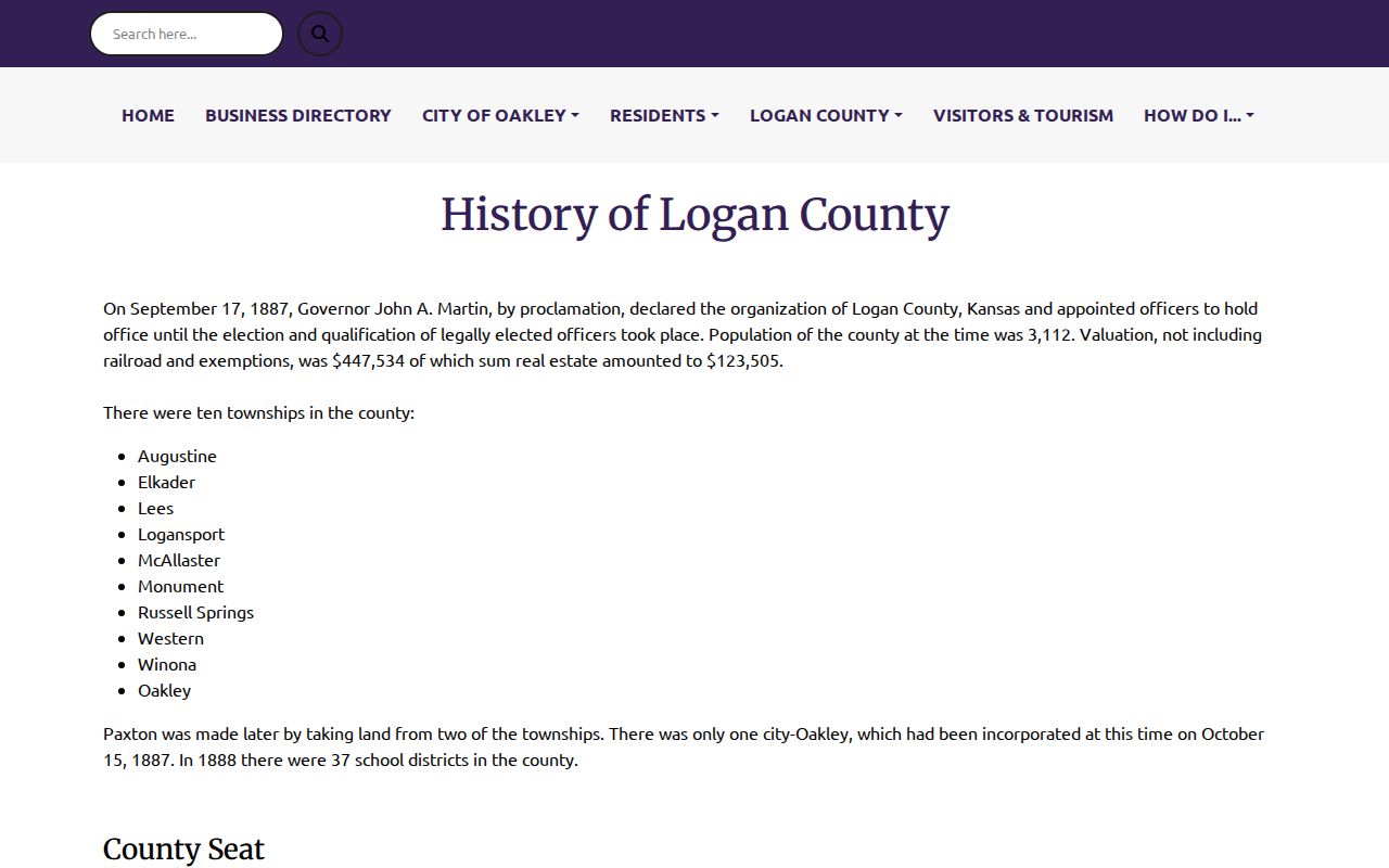 Official history of Logan County court records moving to Oakley
