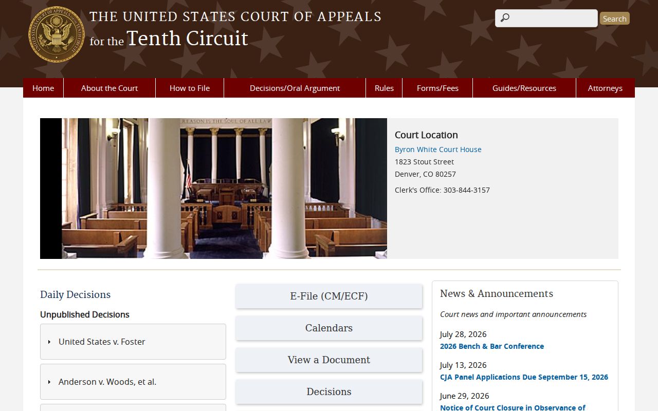 Tenth Circuit Court of Appeals website