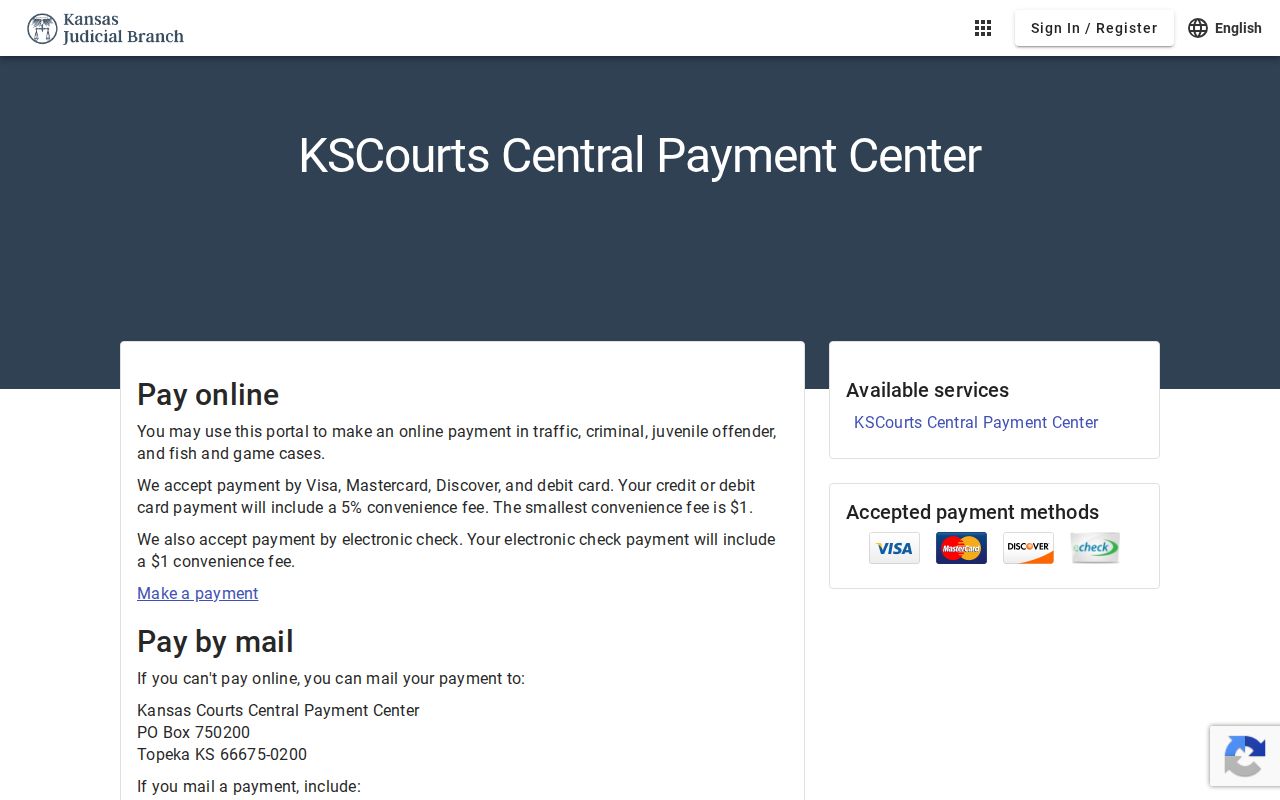 Kansas Central Payment Center for supported Logan County traffic payments